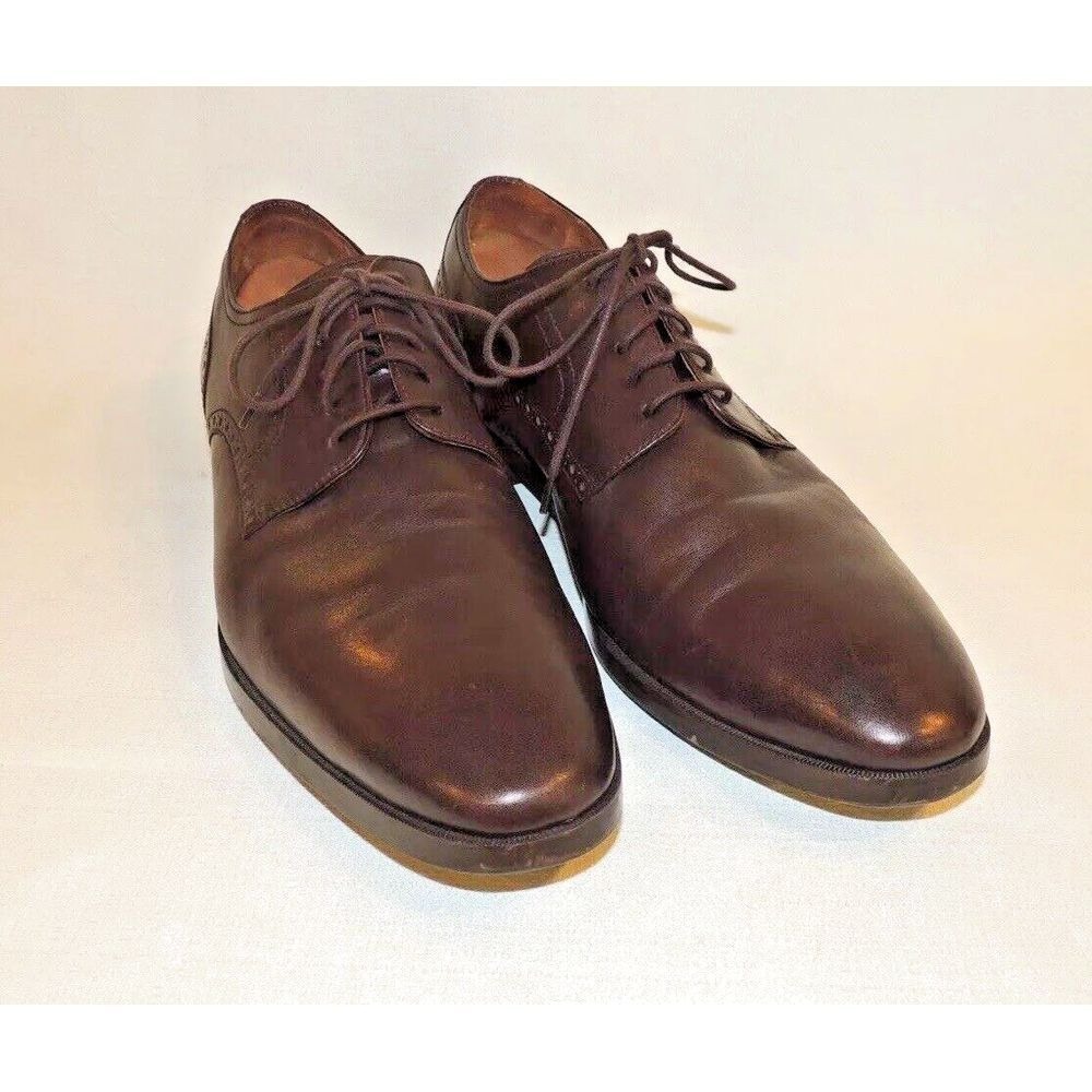 Cole Haan Derby Mens 13 Brown Leather Grand.OS C23783 Brogue Dress Shoes Classic